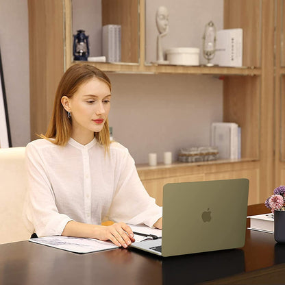 MOSISO Compatible with MacBook Air 13.6 inch Case 2022 Release A2681 M2 Chip with Liquid Retina Display & Touch ID, Protective Plastic Hard Shell Case & Keyboard Cover & Webcam Cover, Olive Yellow iMosiso