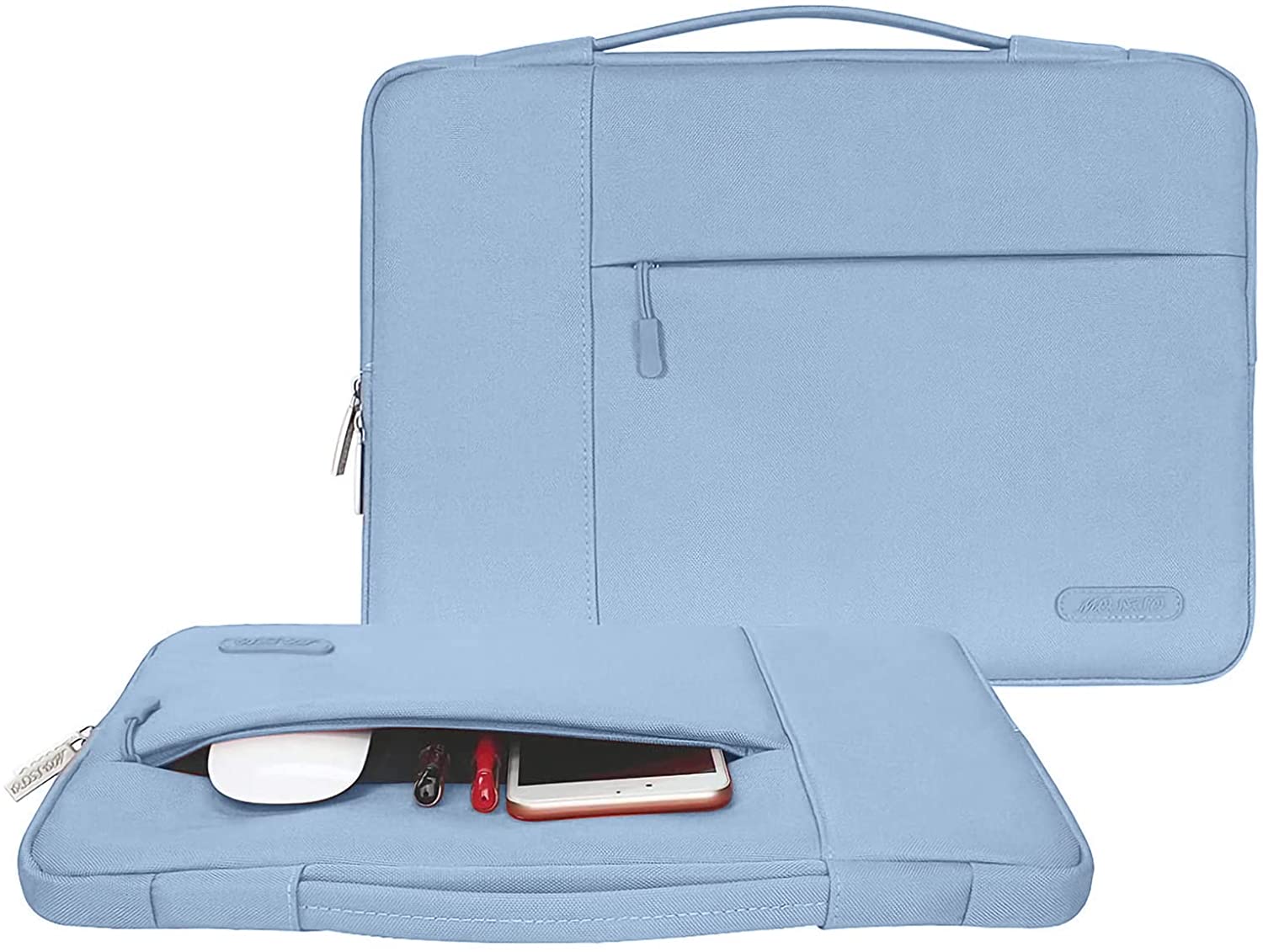 MOSISO Laptop Sleeve Bag Compatible with MacBook Air 13 inch A2337 M1 A2179 A1932 2018-2022/Pro 13 inch A2338 M1 A2251 A2289 A2159 A1708, 13 13.3 15 15.6 16 inch MacBook Pro 14 16 m1 A2442 A2485Polyester Multifunctional Briefcase Bag, Cerulean Blue iMosiso