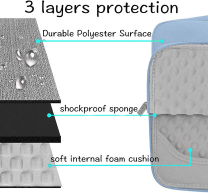 MOSISO Laptop Sleeve Bag Compatible with MacBook Air 13 inch A2337 M1 A2179 A1932 2018-2022/Pro 13 inch A2338 M1 A2251 A2289 A2159 A1708, 13 13.3 15 15.6 16 inch MacBook Pro 14 16 m1 A2442 A2485Polyester Multifunctional Briefcase Bag, Cerulean Blue iMosiso