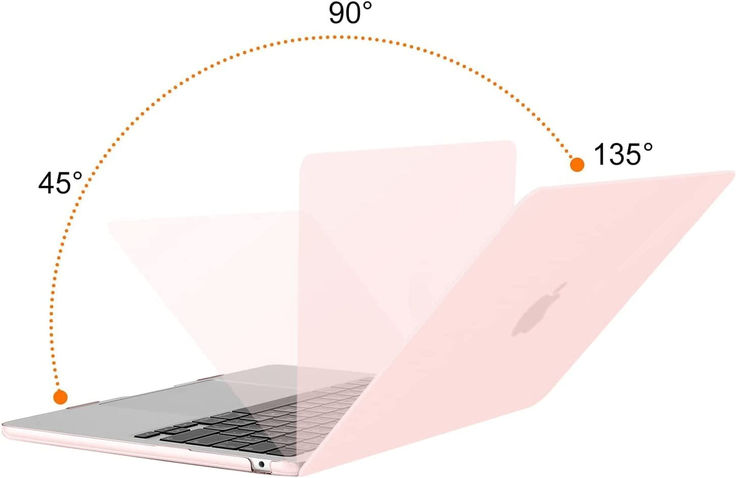 MOSISO Compatible with MacBook Air 13.6 inch Case 2022 2023 Release A2681 M2 Chip with Liquid Retina Display & Touch ID, Protective Plastic Hard Shell Case & Keyboard Cover Skin, Chalk Pink iMosiso