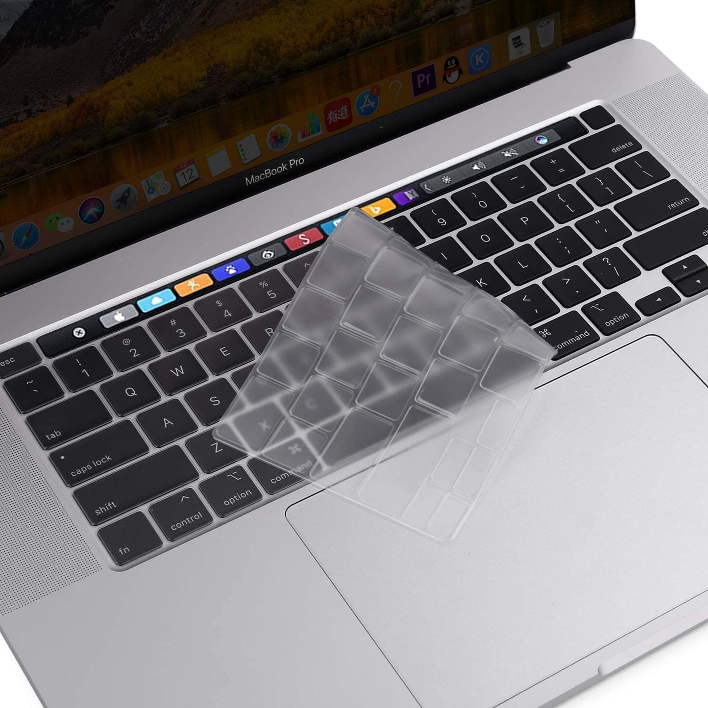 MOSISO Keyboard Cover Compatible with 2020 MacBook Pro 13 inch A2338 M1 A2289 A2251 & 2019 MacBook Pro 16 inch A2141 with Touch ID & Retina Display, Protective Silicone Skin, Transparent iMosiso