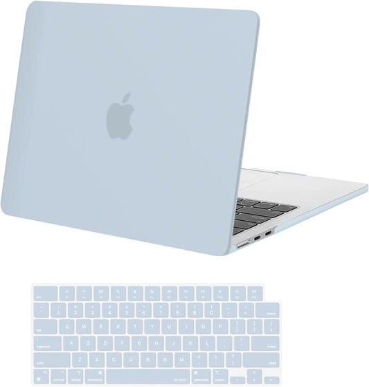 MOSISO Compatible with MacBook Air 13.6 inch Case 2022 Release A2681 M2 Chip with Liquid Retina Display & Touch ID, Protective Plastic Hard Shell Case & Keyboard Cover Skin, Baby Blue iMosiso