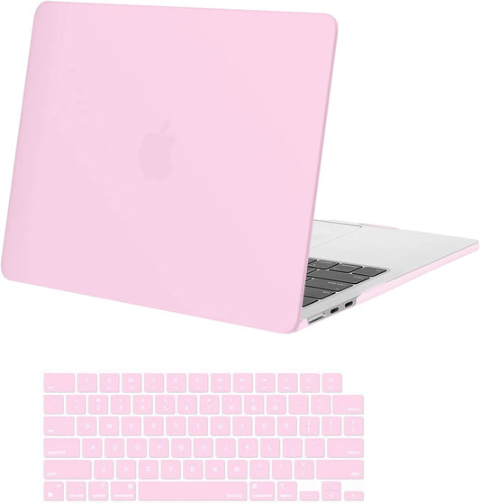 MOSISO Compatible with MacBook Air 13.6 inch Case 2022 Release A2681 M2 Chip with Liquid Retina Display & Touch ID, Protective Plastic Hard Shell Case & Keyboard Cover Skin, Dusty Pink iMosiso