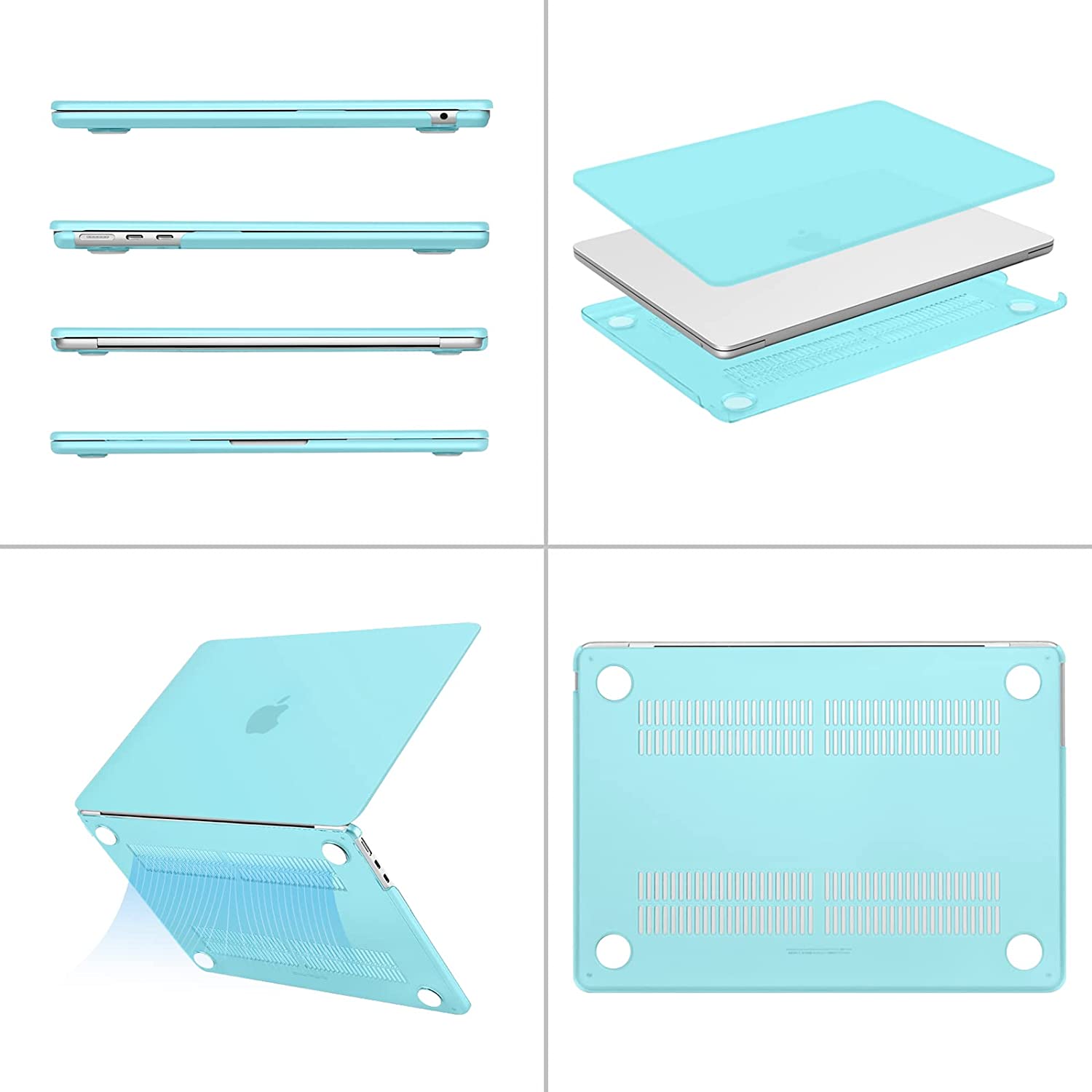 MOSISO Compatible with MacBook Air 13.6 inch Case 2022 Release A2681 M2 Chip with Liquid Retina Display & Touch ID, Protective Plastic Hard Shell Case & Keyboard Cover Skin, Turquoise iMosiso