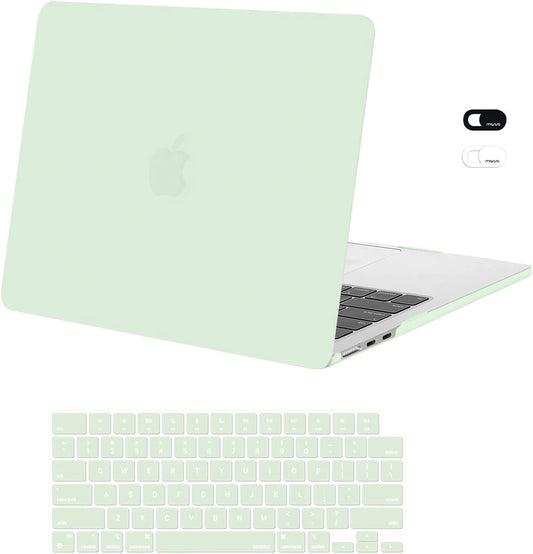 MOSISO Compatible with MacBook Air 13.6 inch Case 2022 Release A2681 M2 Chip with Liquid Retina Display & Touch ID, Protective Plastic Hard Shell Case & Keyboard Cover & Webcam Cover, Tea Green iMosiso