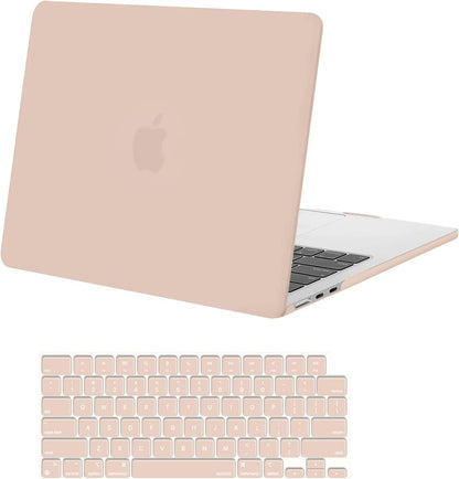 MOSISO Compatible with MacBook Air 13.6 inch Case 2022 2023 Release A2681 M2 Chip with Liquid Retina Display & Touch ID, Protective Plastic Hard Shell Case & Keyboard Cover Skin, Camel iMosiso