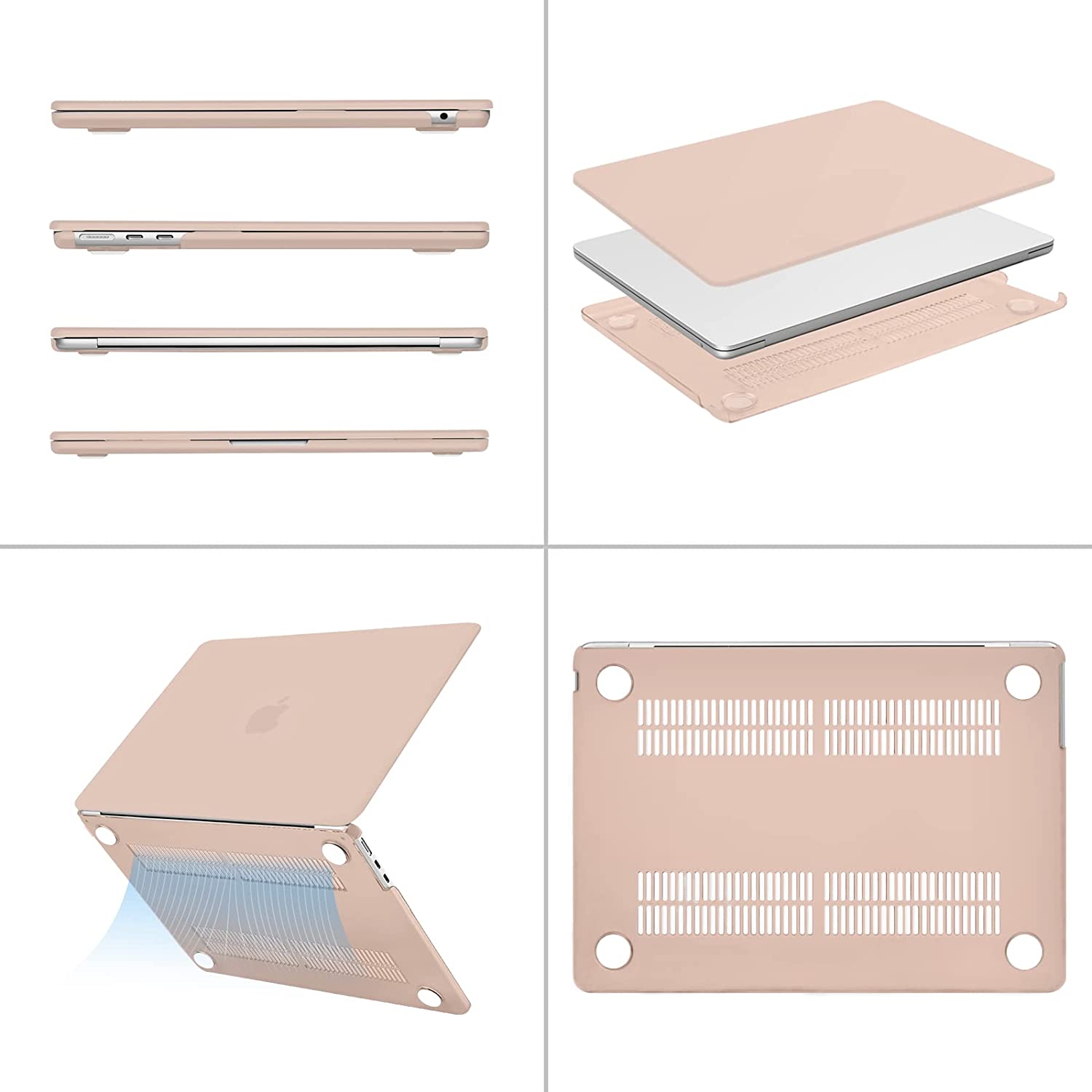 MOSISO Compatible with MacBook Air 13.6 inch Case 2022 2023 Release A2681 M2 Chip with Liquid Retina Display & Touch ID, Protective Plastic Hard Shell Case & Keyboard Cover Skin, Camel iMosiso