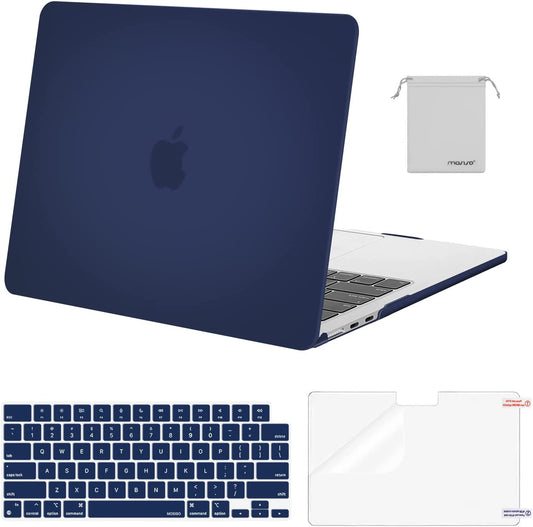 MOSISO Compatible with MacBook Air 13.6 inch Case 2022 2023 Release A2681 M2 Chip with Liquid Retina Display Touch ID, Plastic Hard Shell&Keyboard Cover&Screen Protector&Storage Bag, Navy Blue iMosiso