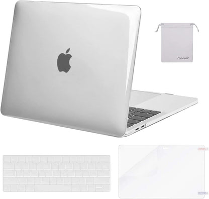 MOSISO Compatible with MacBook Pro 13 inch Case 2020-2016 Release A2338 M1 A2289 A2251 A2159 A1989 A1706 A1708, Plastic Hard Shell Case&Keyboard Cover Skin&Screen Protector&Storage Bag, Crystal Clear iMosiso