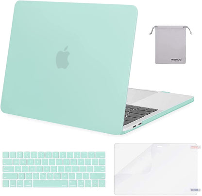 MOSISO Compatible with MacBook Pro 13 inch Case 2020-2016 Release A2338 M1 A2289 A2251 A2159 A1989 A1706 A1708, Plastic Hard Shell Case&Keyboard Cover Skin&Screen Protector&Storage Bag, Mint Green iMosiso