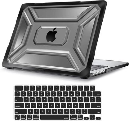 MOSISO Compatible with MacBook Air 13.6 inch Case 2022 2023 Release A2681 M2 Chip with Touch ID, Heavy Duty Plastic Hard Shell Case with TPU Bumper & Keyboard Cover, Black iMosiso