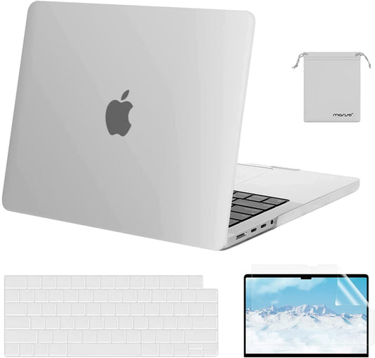 MOSISO Compatible with MacBook Pro 14 inch Case 2021 2022 Release A2442 M1 Pro/Max with Liquid Retina XDR Display Touch ID, Plastic Hard Shell&Keyboard Skin&Screen Protector&Storage Bag, Frost iMosiso