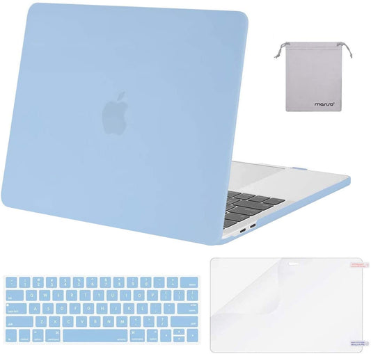 MOSISO Compatible with MacBook Pro 13 inch Case 2020-2016 Release A2338 M1 A2289 A2251 A2159 A1989 A1706 A1708, Plastic Hard Shell Case&Keyboard Cover Skin&Screen Protector&Storage Bag, Airy Blue iMosiso