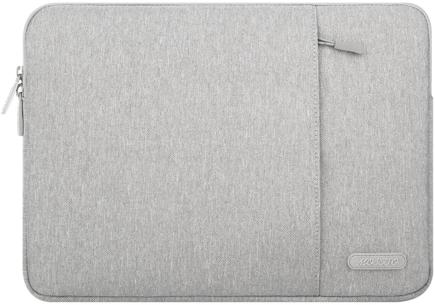 MOSISO Laptop Sleeve Bag Compatible with MacBook Air 13 inch A2337 M1 A2179 A1932 2018-2021/Pro 13 inch A2338 M1 A2251 A2289 A2159 A1989 A1706 A1708, Polyester Vertical Case with Pocket, Gray iMosiso