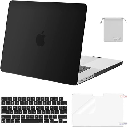 MOSISO Compatible with MacBook Pro 16 inch Case 2021 2022 Release A2485 M1 Pro/Max with Liquid Retina XDR Display Touch ID, Plastic Hard Shell&Keyboard Skin&Screen Protector&Storage Bag, Black iMosiso
