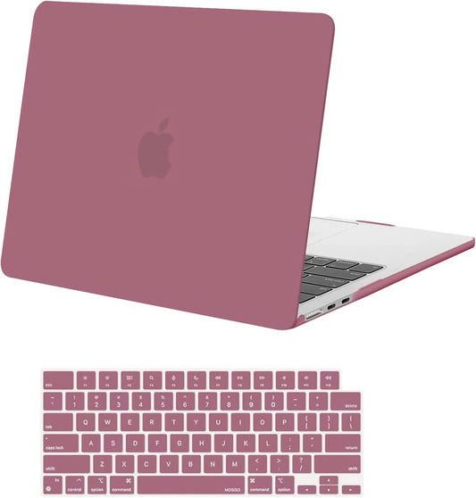 MOSISO Compatible with MacBook Air 13.6 inch Case 2022 2023 Release A2681 M2 Chip with Liquid Retina Display & Touch ID, Protective Plastic Hard Shell Case & Keyboard Cover Skin, Dusty Rose iMosiso