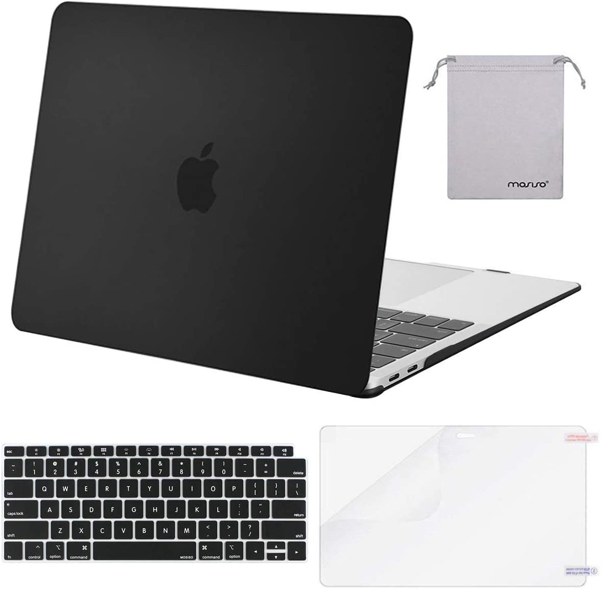 MOSISO Coque Compatible avec MacBook Air 13 Pouces 2022-2018 A2337 M1 A2179  A1932 avec Retina, Coque Rigide&Sac de Transport&Protection