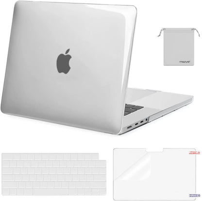 MOSISO Compatible with MacBook Pro 16 inch Case 2021 2022 Release A2485 M1 Pro/Max with Liquid Retina XDR Display Touch ID, Plastic Hard Shell&Keyboard Skin&Screen Protector&Storage Bag, Crystal Clear iMosiso
