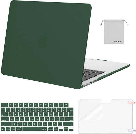 MOSISO Compatible with MacBook Air 13.6 inch Case 2022 2023 Release A2681 M2 Chip with Liquid Retina Display Touch ID, Plastic Hard Shell&Keyboard Cover&Screen Protector&Storage Bag, Peacock Green iMosiso
