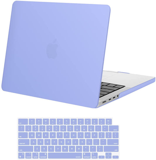 MOSISO Compatible with MacBook Pro 14 inch Case 2021 2022 Release A2442 M1 Pro / M1 Max with Liquid Retina XDR Display Touch ID, Plastic Hard Shell Case & Keyboard Cover Skin, Serenity Blue iMosiso