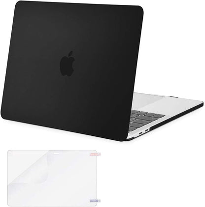 MOSISO Compatible with MacBook Pro 13 inch Case 2020-2016 Release A2338 M1 A2289 A2251 A2159 A1989 A1706 A1708 with/Without Touch Bar, Plastic Hard Shell Case Cover & Screen Protector, Black iMosiso