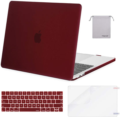 MOSISO Compatible with MacBook Pro 13 inch Case 2020-2016 Release A2338 M1 A2289 A2251 A2159 A1989 A1706 A1708, Plastic Hard Shell Case&Keyboard Cover Skin&Screen Protector&Storage Bag, Marsala Red iMosiso