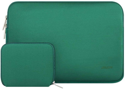 MOSISO Laptop Sleeve 11 11.6 12.3 13 13.3 14 15 15.6 16 inch Compatible with MacBook Air 13 inch A2337 M1 A2179 A1932 2022 Pro 13 A2338 M1 A2251 A2289 A2159 A1989 A1706 2021 2020 Pro 14 16 inch A2442 A2485 Neoprene Bag with Small Case, Peacock Green iMosiso