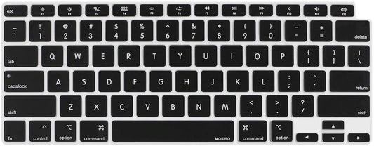 MOSISO Keyboard Cover Only Compatible with MacBook Air 13 inch 2020 Release A2337 M1 A2179 Retina Display with Touch ID Backlit Magic Keyboard, Waterproof Protective Silicone Skin, Black iMosiso