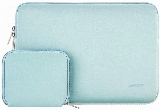 MOSISO Laptop Sleeve 11 11.6 12.3 13 13.3 14 15 15.6 16 inch Compatible with MacBook Air 13 inch A2337 M1 A2179 A1932 2022 Pro 13 inch A2338 M1 A2251 A2289 A2159 A1989 A1706 A1708 2021 2020 A1502 A2442 A2485 Neoprene Bag with Small Case, Mint Green iMosiso