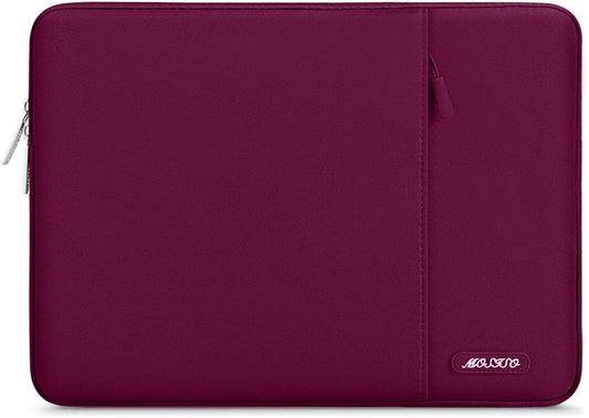 MOSISO Laptop Sleeve Bag Compatible with MacBook Air Pro13 A2337 A2337 A2289  Retina, 11.6 12.3 13 13.3 14 15 inch inch Notebook,MacBook Pro 14 inch 2021 2022 M1 Pro/Max A2442,Polyester Vertical Case with Pocket, Wine Red iMosiso