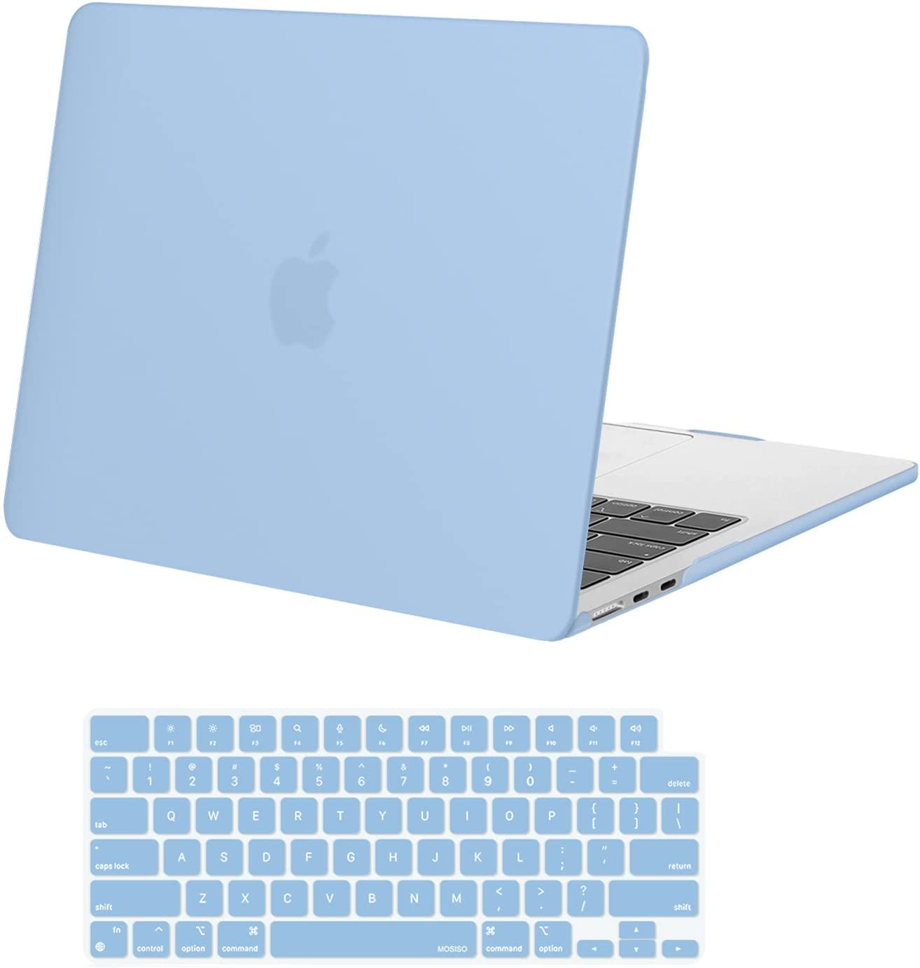 MOSISO Compatible with MacBook Air 13.6 inch Case 2022 2023 Release A2681 M2 Chip with Liquid Retina Display & Touch ID, Protective Plastic Hard Shell Case & Keyboard Cover Skin, Air Blue iMosiso