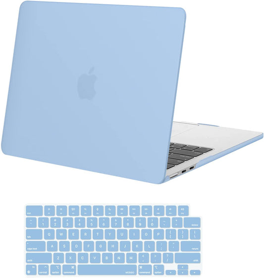MOSISO Compatible with MacBook Air 13.6 inch Case 2022 2023 Release A2681 M2 Chip with Liquid Retina Display & Touch ID, Protective Plastic Hard Shell Case & Keyboard Cover Skin, Air Blue iMosiso