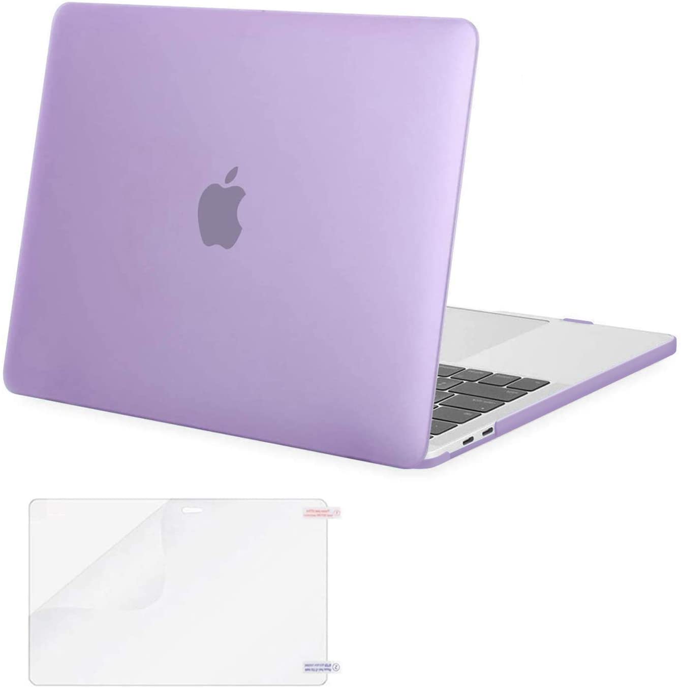 MOSISO Compatible with MacBook Pro 13 inch Case 2020-2016 Release A2338 M1 A2289 A2251 A2159 A1989 A1706 A1708 with/Without Touch Bar, Plastic Hard Shell Case Cover & Screen Protector, Light Purple iMosiso