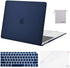 MOSISO Compatible with MacBook Air 13 inch Case 2022, 2021-2018 Release A2337 M1 A2179 A1932 Retina Display Touch ID, Plastic Hard Shell&Keyboard Cover&Screen Protector&Storage Bag, Navy Blue