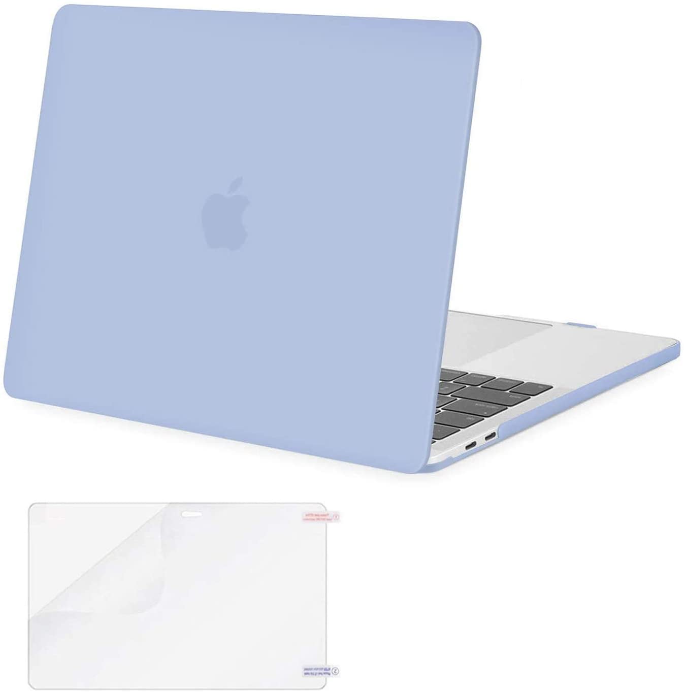 MOSISO Compatible with MacBook Pro 13 inch Case 2020-2016 Release A2338 M1 A2289 A2251 A2159 A1989 A1706 A1708 with/Without Touch Bar, Plastic Hard Shell Case Cover & Screen Protector, Serenity Blue iMosiso