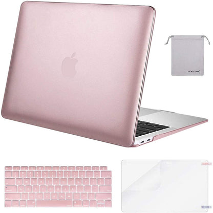 MOSISO Compatible with MacBook Air 13 inch Case 2022, 2021-2018 Release A2337 M1 A2179 A1932 Retina Display Touch ID, Plastic Hard Shell&Keyboard Cover&Screen Protector&Storage Bag, Rose Gold iMosiso