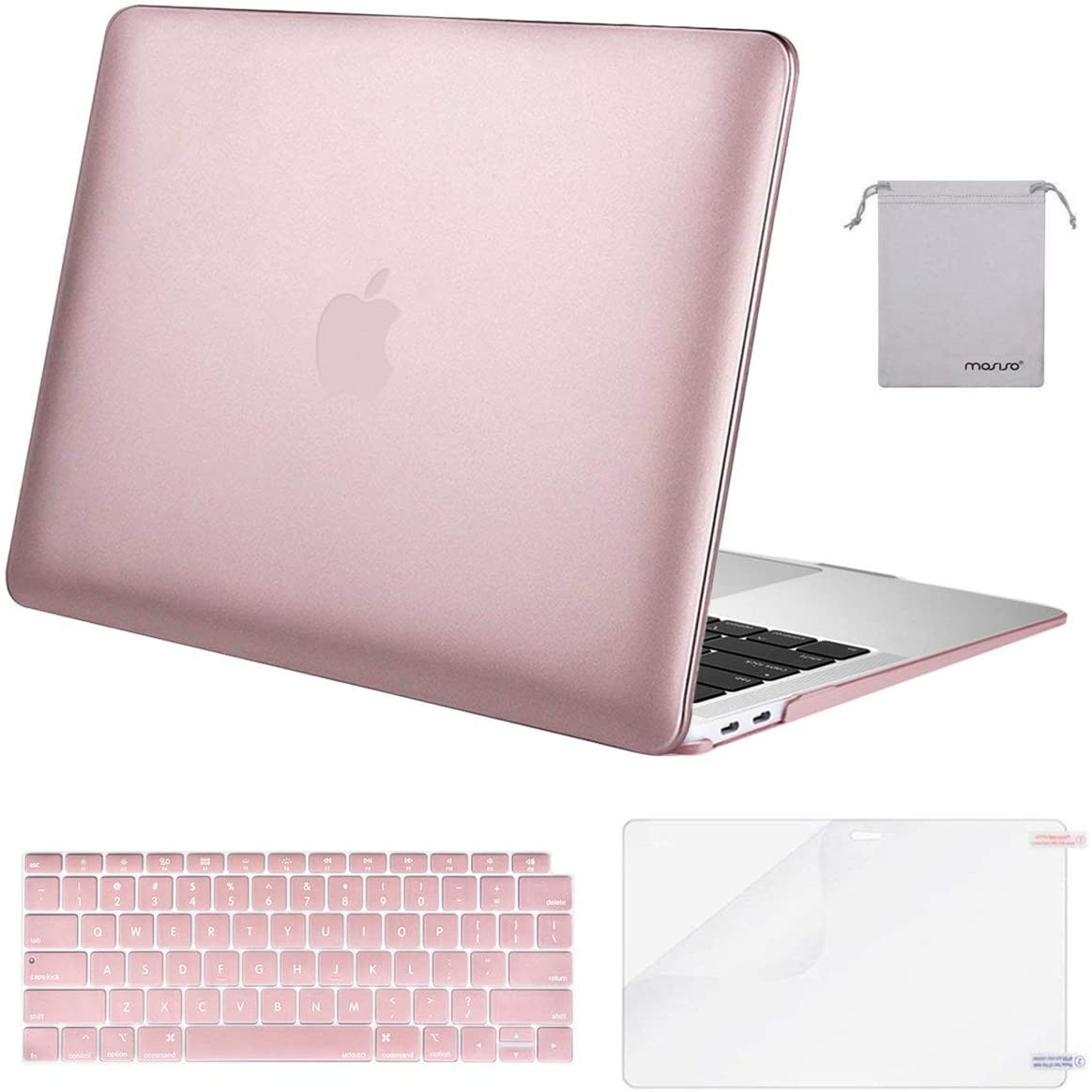 MOSISO 5 in 1 New MacBook Air 13 inch Case A1932 2019 2018 Release, Hard Case Shell Cover&Sleeve Bag for Apple MacBook Air 13'' with Retina Display