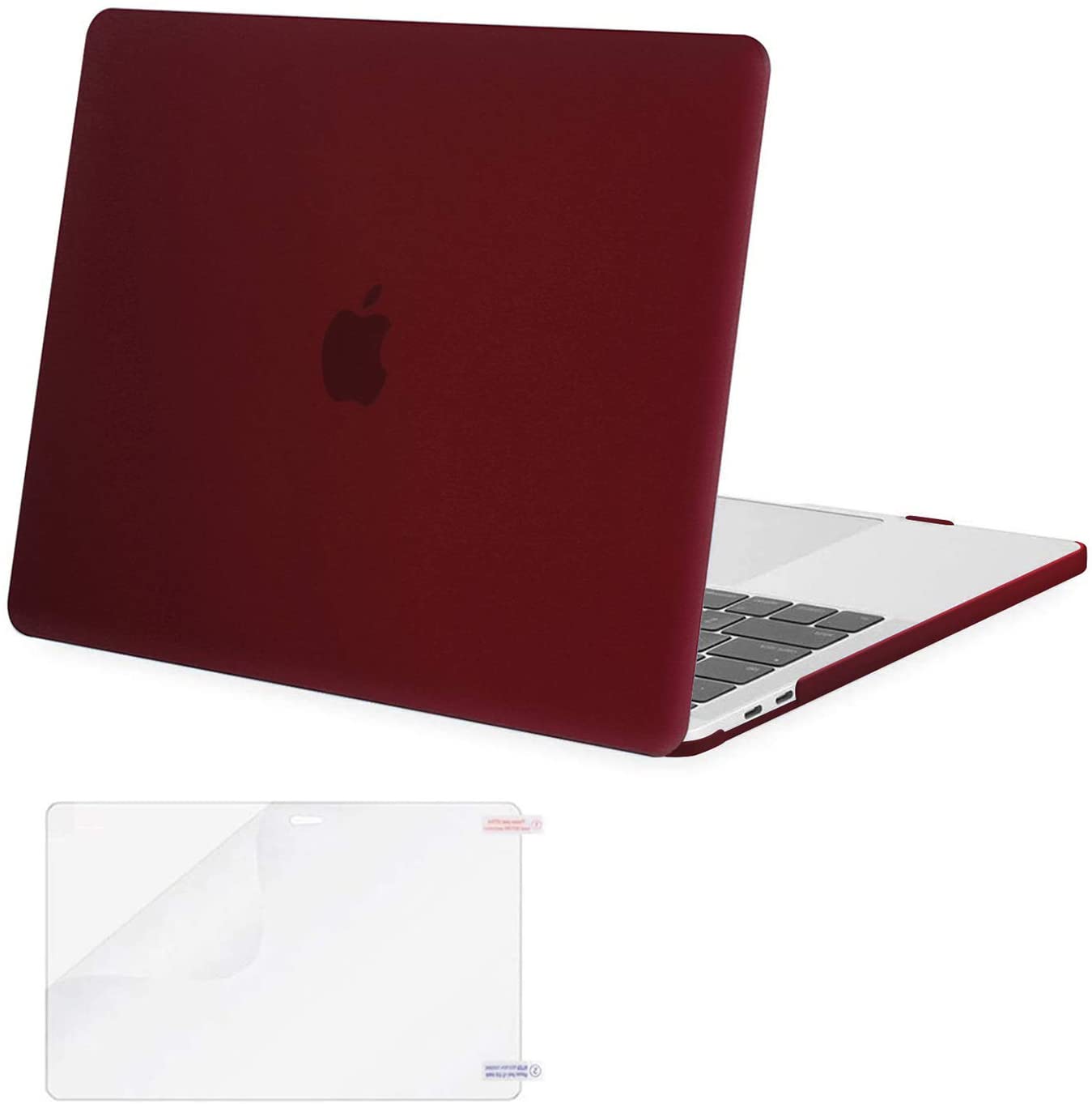 MOSISO Compatible with MacBook Pro 13 inch Case 2020-2016 Release A2338 M1 A2289 A2251 A2159 A1989 A1706 A1708 with/Without Touch Bar, Plastic Hard Shell Case Cover & Screen Protector, Marsala Red iMosiso