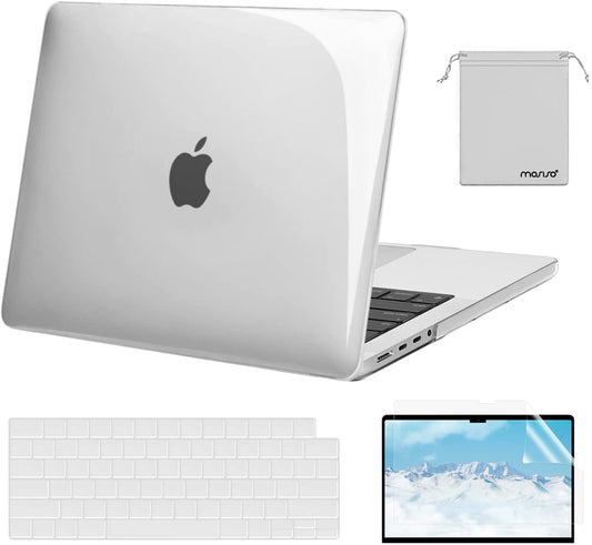 MOSISO Compatible with MacBook Pro 14 inch Case 2021 2022 Release A2442 M1 Pro/Max with Liquid Retina XDR Display Touch ID, Plastic Hard Shell&Keyboard Skin&Screen Protector&Storage Bag, Transparent iMosiso