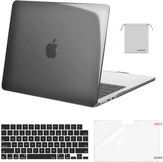 MOSISO Compatible with MacBook Air 13.6 inch Case 2022 2023 Release A2681 M2 Chip with Liquid Retina Display Touch ID, Plastic Hard Shell&Keyboard Cover&Screen Protector&Storage Bag, Smoke Black iMosiso