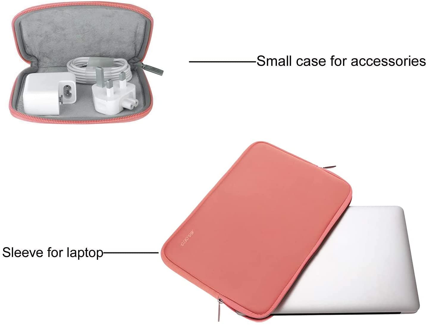 MOSISO Laptop Sleeve 11 11.6 12.3 13 13.3 14 15 15.6 16 inch Compatible with MacBook Air 13 inch A2337 M1 A2179 A1932 2022 Pro 13 A2338 M1 A2251 A2289 A2159 A1989 A1706 A1708 2021 2020 Pro 14 16 inch A2442 A2485 Neoprene Bag with Small Case, Living Coral iMosiso