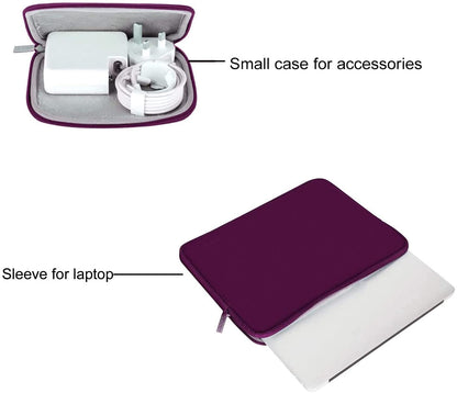 MOSISO Laptop Sleeve 11 11.6 12.3 13 13.3 14 15 15.6 16 inch Compatible with MacBook Air 13 inch A2337 M1 A2179 A1932 2022 Pro 13 A2338 M1 A2251 A2289 A2159 A1989 A1706 2021 2020 Pro 14 16 inch A2442 A2485 Neoprene Bag with Small Case, Magenta Purple iMosiso