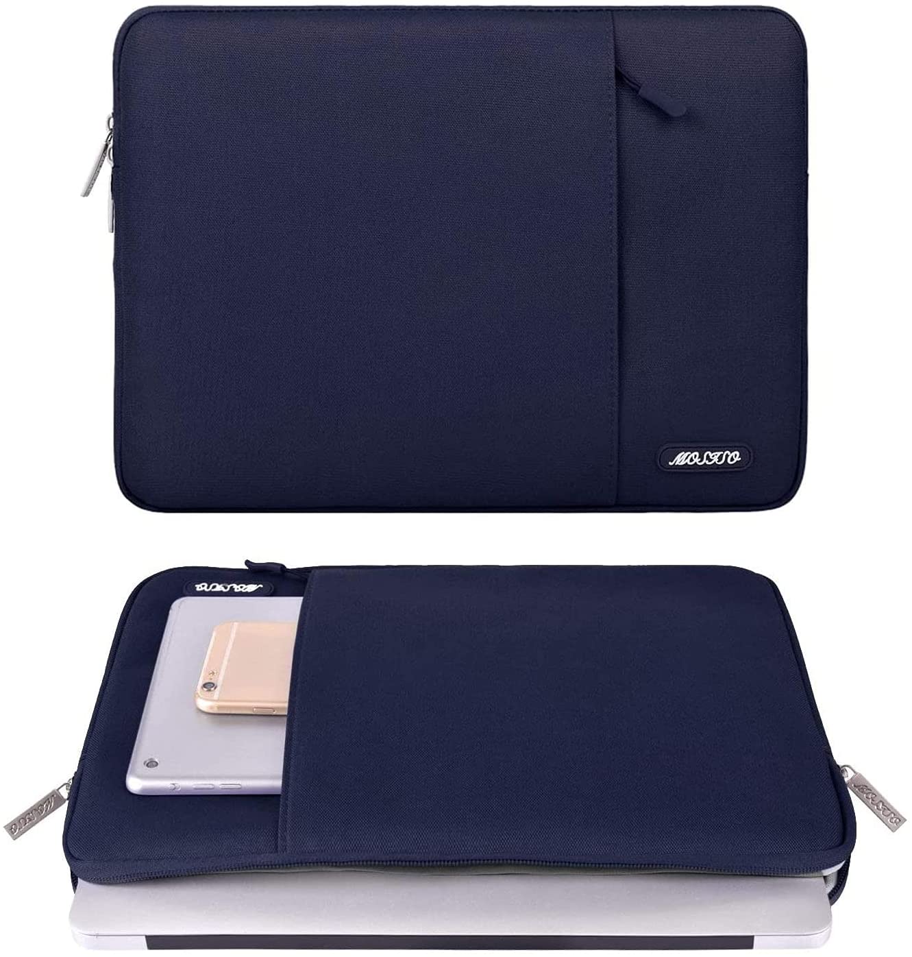 MOSISO Laptop Sleeve Bag 11.6 12 13 13.3 14 14.2 15 15.6 16 inch Compatible with MacBook Air 13 inch A2337 M1 A2179 A1932 2018-2022/Pro 13 inch A2338 M1 A2251 A2289 A2159 A1989 A1706 A1708, Polyester Vertical Case with Pocket iMosiso