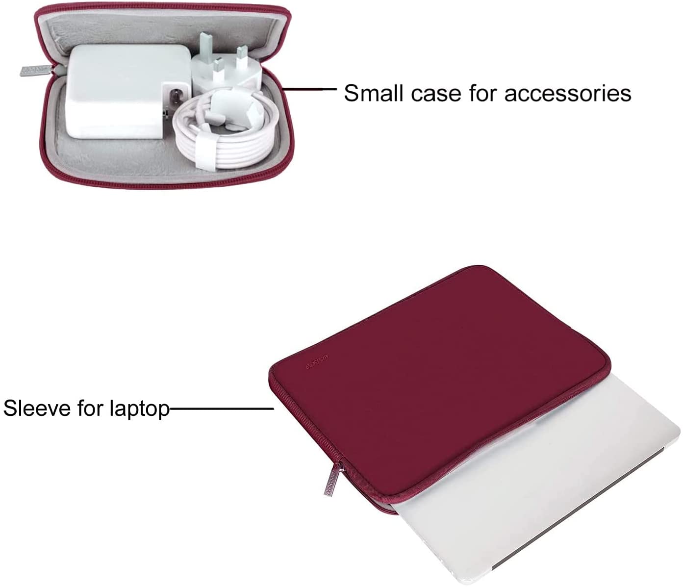 MOSISO Laptop Sleeve 11 11.6 12.3 13 13.3 14 15 15.6 16 inch Compatible with MacBook Air 13 inch A2337 M1 A2179 A1932 2022 Pro 13 A2338 M1 A2251 A2289 A2159 A1989 A1706 2021 2020 Pro 14 16 inch A2442 A2485 Neoprene Bag with Small Case, Red iMosiso