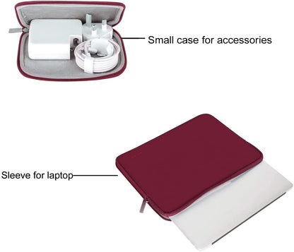 MOSISO Laptop Sleeve 11 11.6 12.3 13 13.3 14 15 15.6 16 inch Compatible with MacBook Air 13 inch A2337 M1 A2179 A1932 2022 Pro 13 A2338 M1 A2251 A2289 A2159 A1989 A1706 2021 2020 Pro 14 16 inch A2442 A2485 Neoprene Bag with Small Case, Red iMosiso