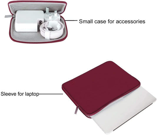 MOSISO Laptop Sleeve 11 11.6 12.3 13 13.3 14 15 15.6 16 inch Compatible with MacBook Air 13 inch A2337 M1 A2179 A1932 2022 Pro 13 A2338 M1 A2251 A2289 A2159 A1989 A1706 2021 2020 Pro 14 16 inch A2442 A2485 Neoprene Bag with Small Case, Red iMosiso