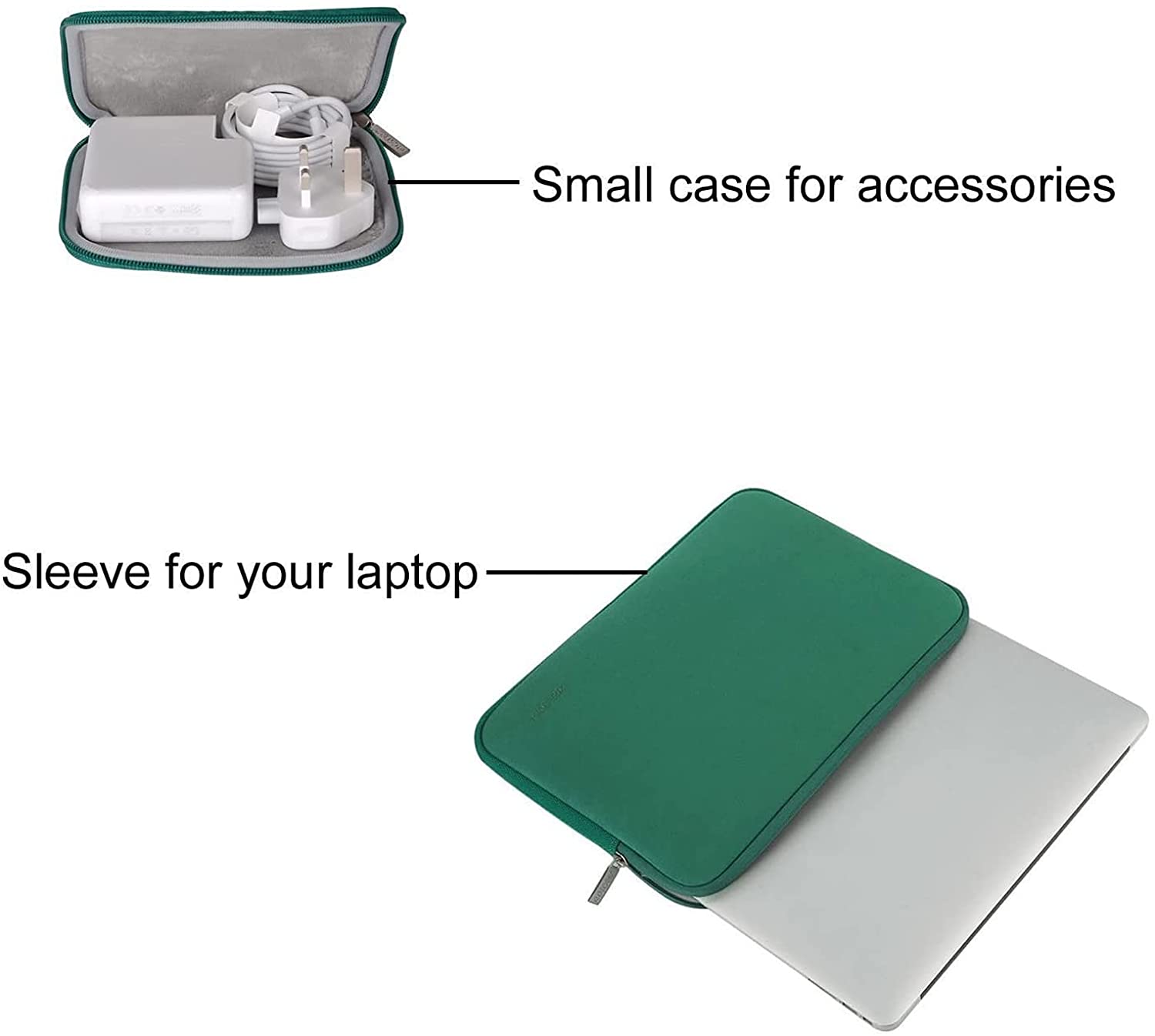 MOSISO Laptop Sleeve 11 11.6 12.3 13 13.3 14 15 15.6 16 inch Compatible with MacBook Air 13 inch A2337 M1 A2179 A1932 2022 Pro 13 A2338 M1 A2251 A2289 A2159 A1989 A1706 2021 2020 Pro 14 16 inch A2442 A2485 Neoprene Bag with Small Case, Peacock Green iMosiso