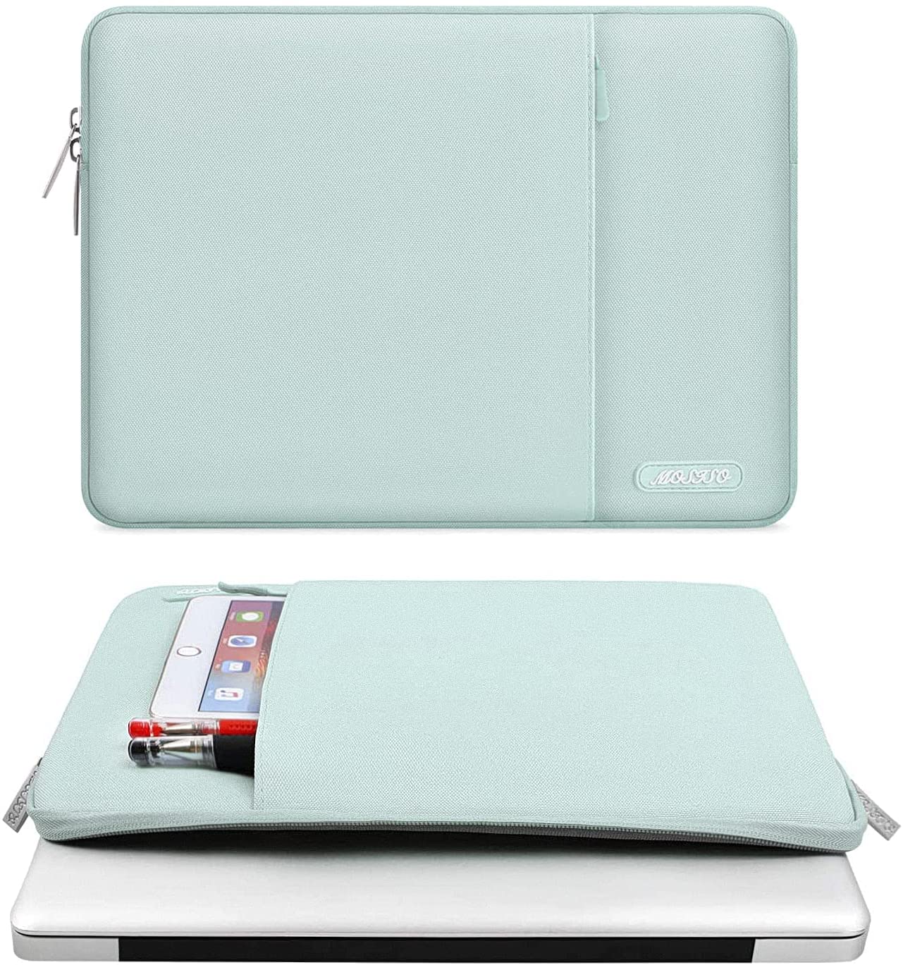 MOSISO Laptop Sleeve Bag 11.6 12 13 13.3 14 14.2 15 15.6 16 inch Compatible with MacBook Air 13 inch A2337 M1 A2179 A1932 2018-2022/Pro 13 inch A2338 M1 A2251 A2289 A2159 A1989 A1706 A1708, Polyester Vertical Case with Pocket iMosiso