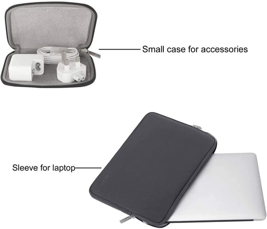 MOSISO Laptop Sleeve 11 11.6 12.3 13 13.3 14 15 15.6 16 inch Compatible with MacBook Air 13 inch A2337 M1 A2179 A1932 2022 Pro 13 inch A2338 M1 A2251 A2289 A2159 A1989 A1706 A1708 2021 2020 A1502 A2442 A2485 Neoprene Bag with Small Case, Space Gray iMosiso