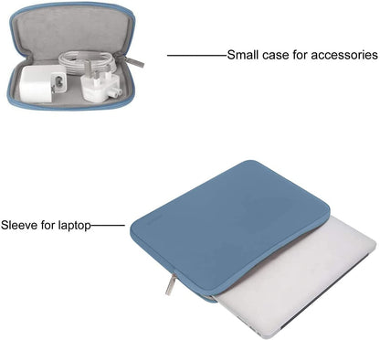 MOSISO Laptop Sleeve 11 11.6 12.3 13 13.3 14 15 15.6 16 inch Compatible with MacBook Air 13 inch A2337 M1 A2179 A1932 2022 Pro 13 A2338 M1 A2251 A2289 A2159 A1989 A1706 2021 2020 Pro 14 16 inch A2442 A2485 Neoprene Bag with Small Case, Navy Lime iMosiso